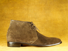Load image into Gallery viewer, Men&#39;s Brown Chukka Boot,Bespoke Stylish Party Boot
