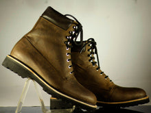 Load image into Gallery viewer, Ankle Brown Chukka Vintage Lace Up Leather Boots - leathersguru
