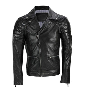 Men's Black Sheep Leather Vintage Style Biker Fashion Casual Leather Jacket - leathersguru