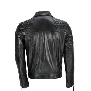 Men's Black Sheep Leather Vintage Style Biker Fashion Casual Leather Jacket - leathersguru