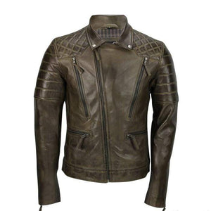 Men's Brown Sheep Leather Vintage Style Biker Fashion Casual Leather Jacket - leathersguru