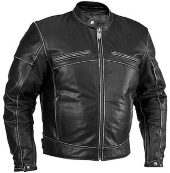 Men's Biker Leather Jacket, Men's Distressed Black Leather Jacket - leathersguru