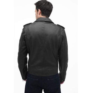 Handmade Men's Black Color Biker Leather Stylish Jacket - leathersguru