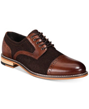 Load image into Gallery viewer, Handmade Brown Leather Suede Cap Toe Lace Up Shoe - leathersguru
