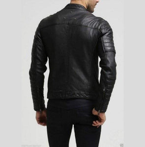 Men's Fashion Black Leather Jacket Men's Motorcycle Leather Jacket Biker Jacket - leathersguru