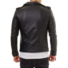 Load image into Gallery viewer, Men Motorcycle Genuine Lambskin Leather Jacket Black Slim fit Biker jacket - leathersguru
