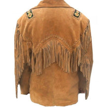 Load image into Gallery viewer, Men&#39;s Tan Suede Leather Jacket, Cowboy Jacket - leathersguru
