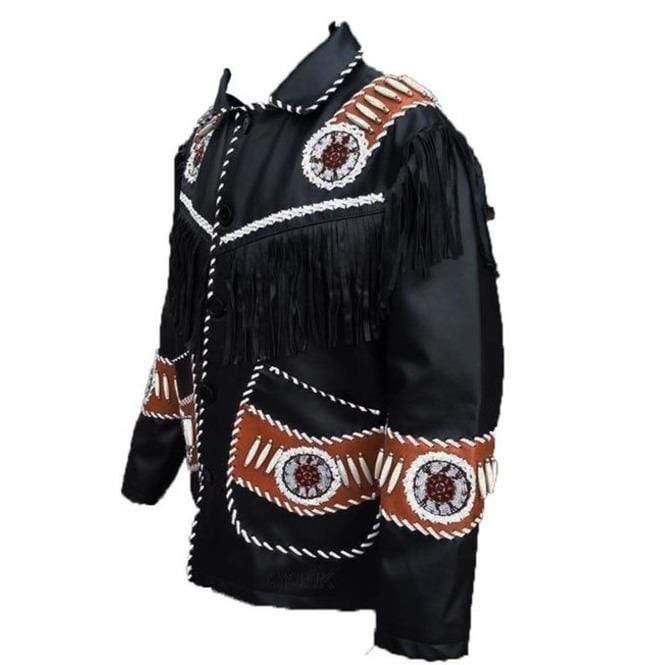 Men's Western Leather Jacket, Handmade Black Leather jacket - leathersguru