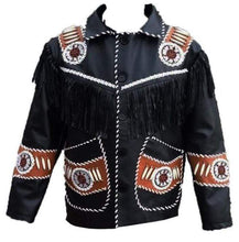 Load image into Gallery viewer, Men&#39;s Western Leather Jacket, Handmade Black Leather jacket - leathersguru
