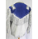 Western Suede Jacket Fringes Beads Native American Cowboy Jacket - leathersguru