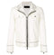 White Studded Leather Jacket Motorcycle Fashion Leather Jacket - leathersguru