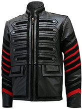 Load image into Gallery viewer, Men Black Military Leather Jacket
