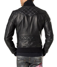 Load image into Gallery viewer, Men Black Trendy Bomber Leather Biker Jacket Men Designer Fashion Highway Jacket
