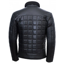 Load image into Gallery viewer, Men Black Trim Quilted Leather Jacket

