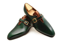 Load image into Gallery viewer, Men Dress Shoes Handmade Men&#39;s Greed Leather Monk Shoes, Men&#39;s Formal Shoes
