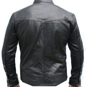 Men Fashion Leather Jacket Black Hell Biker