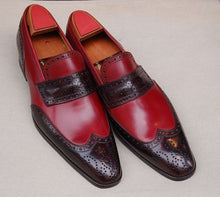 Load image into Gallery viewer, Men Two Tone Formal Shoes, Men Brown And Burgundy Shoes, Men Dress Shoes
