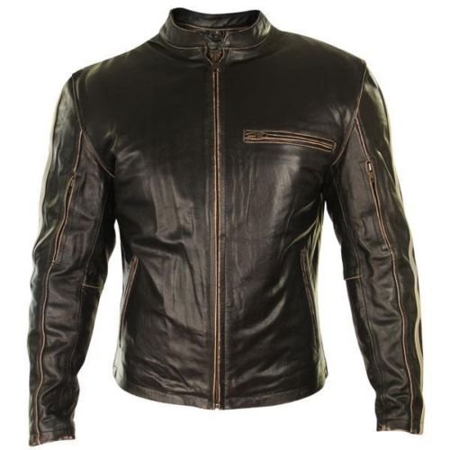 Men's Dark Brown Color Motorcycle Racing Biker Elegant Leather Jacket