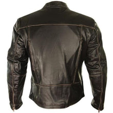 Load image into Gallery viewer, Men&#39;s  Dark Brown Color Motorcycle Racing Biker Elegant Leather Jacket
