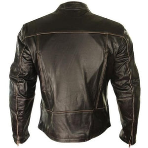 Men's  Dark Brown Color Motorcycle Racing Biker Elegant Leather Jacket