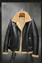 Load image into Gallery viewer, Men&#39;s Aviator RAF B3 Flying Bomber Fur Shearling Sheepskin Leather Jackets
