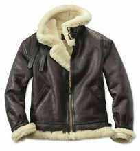 Load image into Gallery viewer, Men&#39;s B3 RAF Aviator Real Shearling Sheepskin Leather Flight Bomber Jackets
