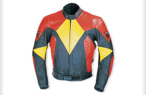 Men's Biker Jacket Vintage Racer Multi Color Leather Slim Fit Motorcycle Zip Up