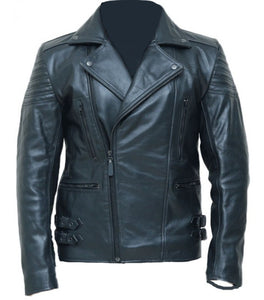 Men,s Black Biker Leather Jacket special Limited edition back
