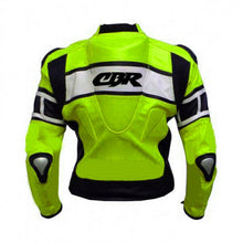 Load image into Gallery viewer, Men&#39;s Custom Fluoresce CBR Motorcycle Style Biker Cowhide Leather Jacket Hump
