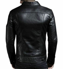 Load image into Gallery viewer, Men&#39;s Genuine Lambskin Leather Motorcycle Jacket Slim fit Biker Jacket
