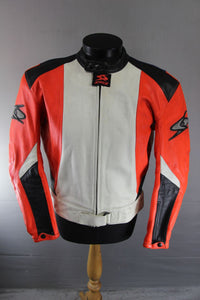 Men's Multi Color Spyke Motorbike Extreme Racing Genuine Cowhide Leather Handmade Jacket