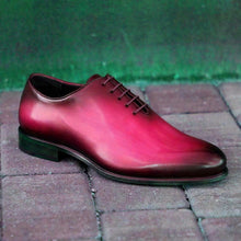 Load image into Gallery viewer, Men&#39;s Pink Whole Cut Leather Shoes
