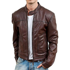 Men's Pure leather Jacket  Brown,Stylish Oxford Jacket