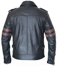 Load image into Gallery viewer, Men’s Six Pocket Black Biker Leather Jacket
