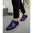 Men's Two Tone Lace Up Shoes, Brogue Toe Handmade Leather Shoes,