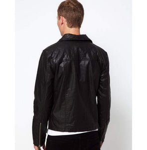 Men's Biker Leather Jacket, Handmade Black Leather Stylish Jacket - leathersguru