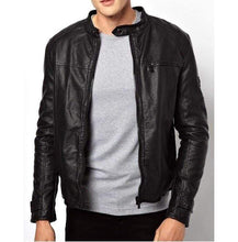 Load image into Gallery viewer, Men&#39;s Biker Leather Jacket, Handmade Black Leather Stylish Jacket - leathersguru
