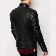 Load image into Gallery viewer, Men&#39;s Biker Leather Jacket, Handmade Men Fashion Black Leather Jacket - leathersguru
