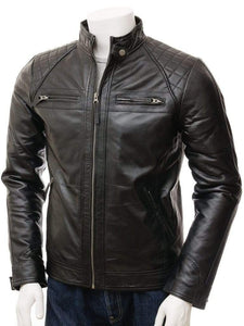 Men's Black Biker Leather Jacket, Handmade Genuine fashion biker jacket - leathersguru
