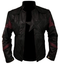 Load image into Gallery viewer, Men&#39;s Captain America Avengers Infinity War Chris Evans Black Leather Jacket - leathersguru

