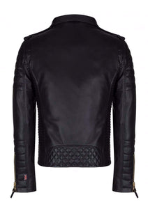 Fashion Real Leather lambskin Leather Biker Style Motorcycle Black Jacket - leathersguru