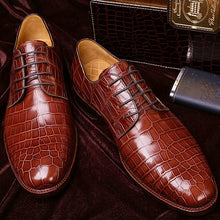 Load image into Gallery viewer, Bespoke Brown Alligator Leather Double Monk Straps Shoes for Men
