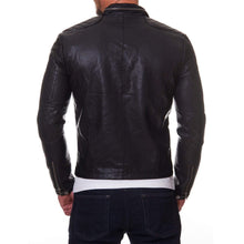 Load image into Gallery viewer, Mens Genuine Lambskin Leather Quilted Motorcycle Jacket Slim fit Biker Jacket - leathersguru
