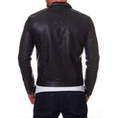 Mens Genuine Lambskin Leather Quilted Motorcycle Jacket Slim fit Biker Jacket - leathersguru