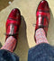 Handmade Burgundy Leather Cap Toe Brogue Lace Up Shoe - leathersguru