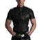 Men's Police Uniform Leather Shirt - leathersguru