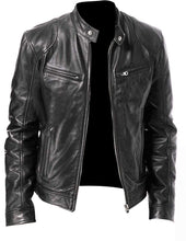 Load image into Gallery viewer, Men&#39;s Vintage Cafe Racer Black Retro Motorcycle Real Biker Leather Jacket - leathersguru
