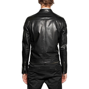 Mens Slim Fit Leather Jacket, Ziper Soft Style Jacket