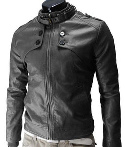 Men slim fit Leather Jacket, Men's Leather jacket,Hand Painted Fashion Leather Jacket