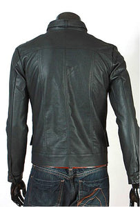 NEW HANDMADE Men's Expressive Black Biker Leather Jacket